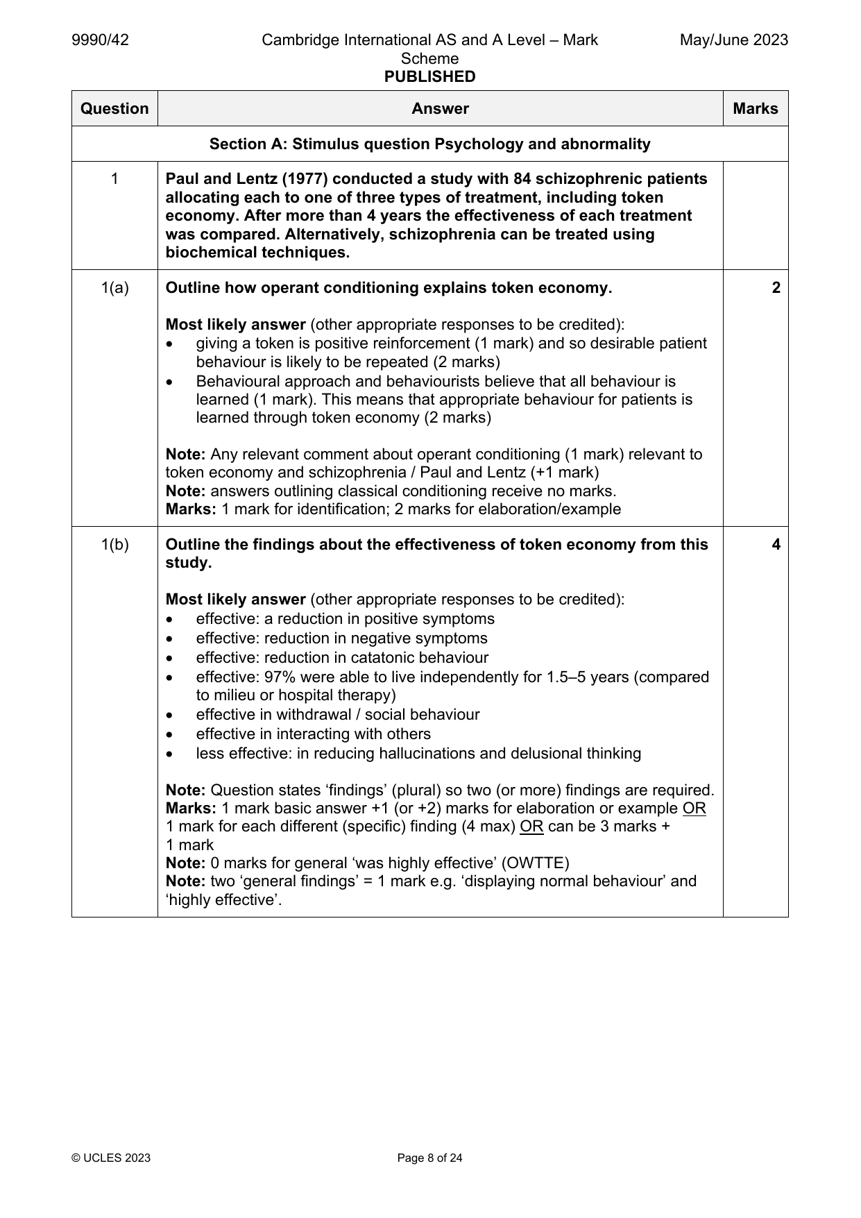 9990-2023-mj-42-q01 official mark scheme page
