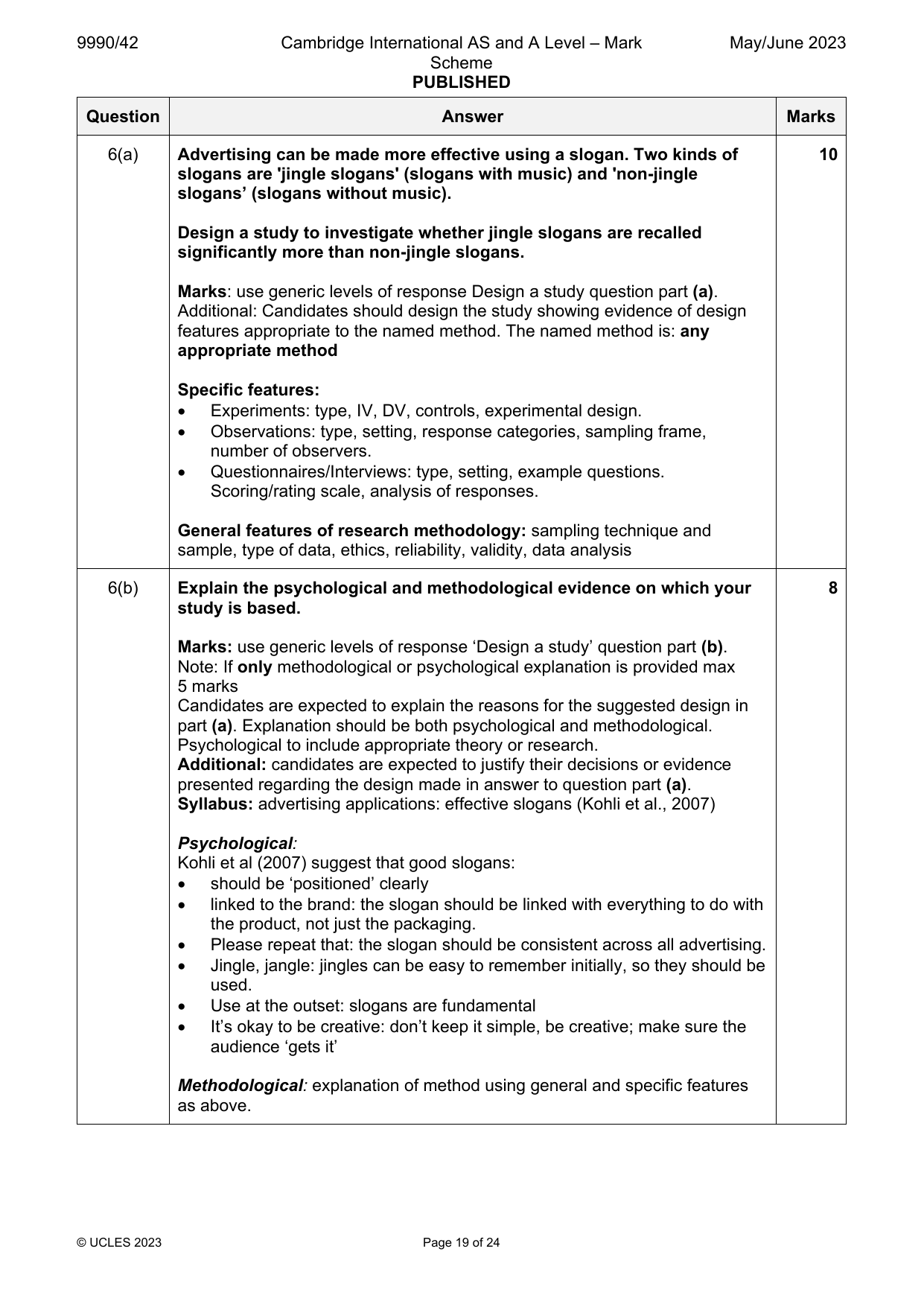 9990-2023-mj-42-q06 official mark scheme page
