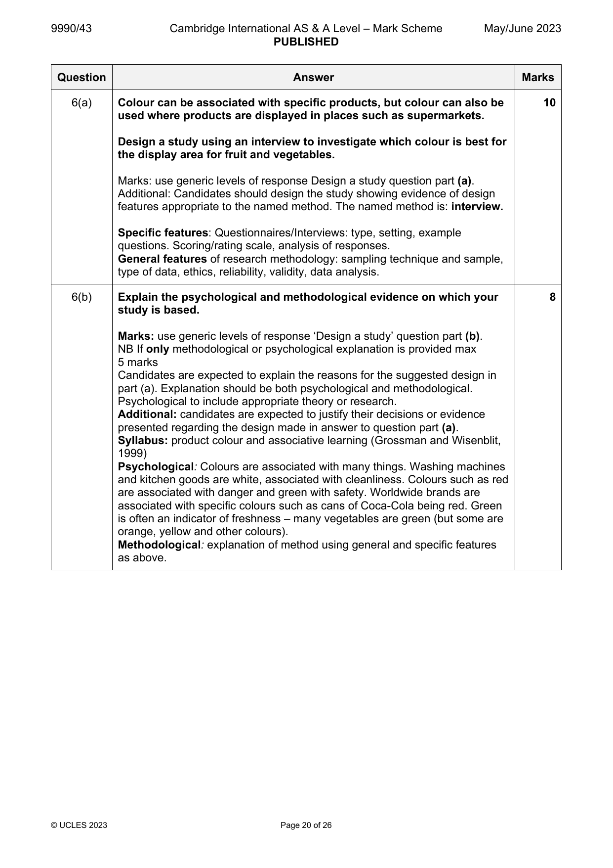 9990-2023-mj-43-q06 official mark scheme page