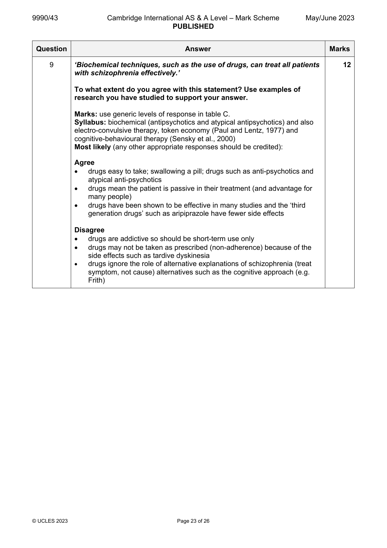 9990-2023-mj-43-q09 official mark scheme page