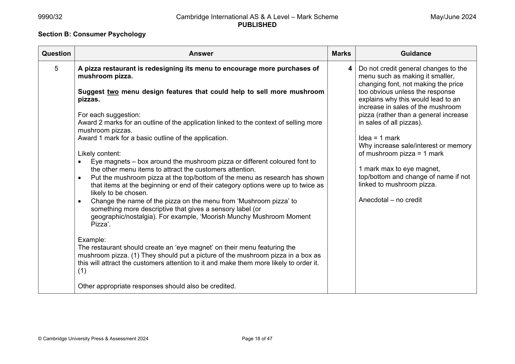 9990-2024-mj-32-q05 official mark scheme page