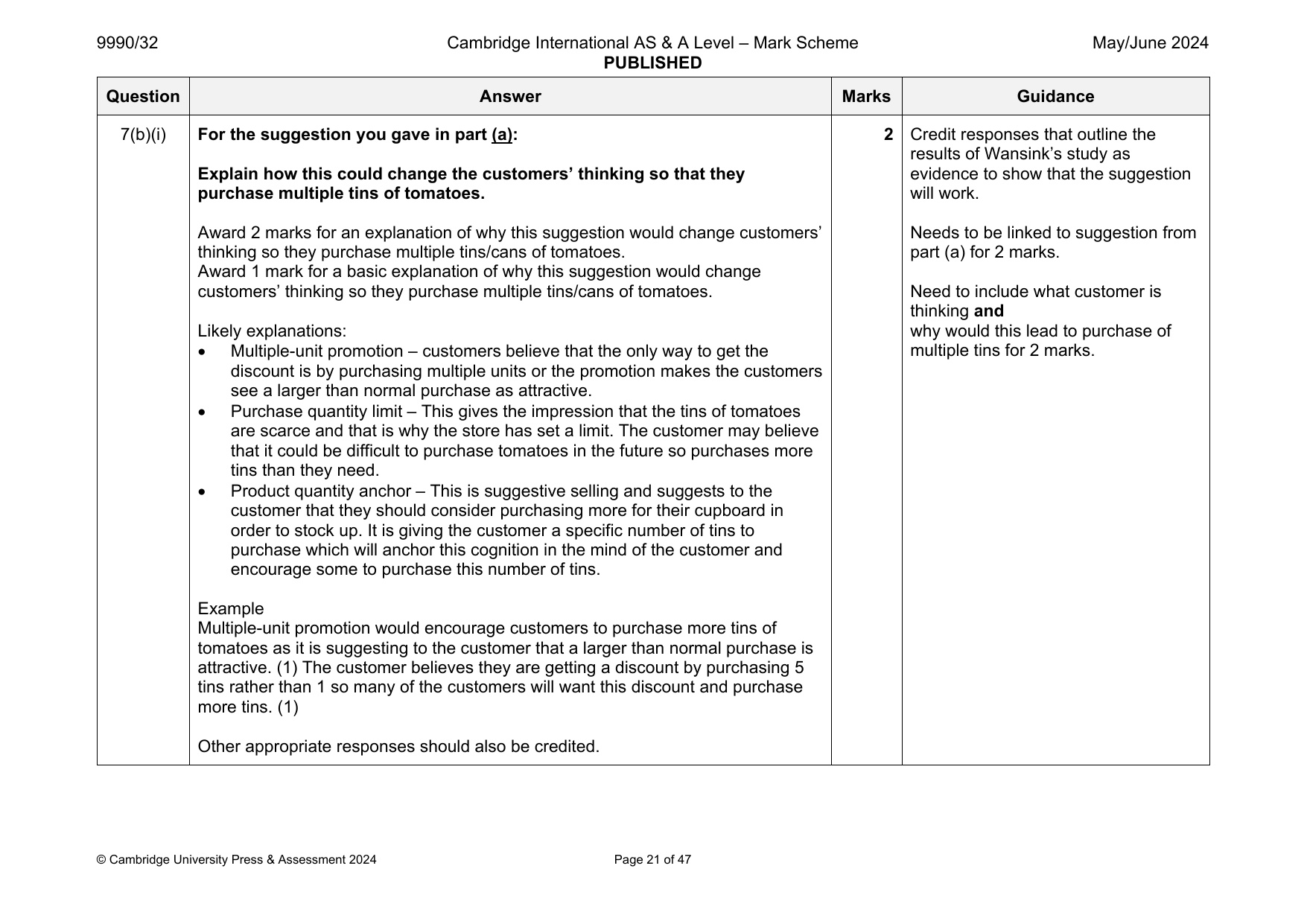 9990-2024-mj-32-q07 official mark scheme page