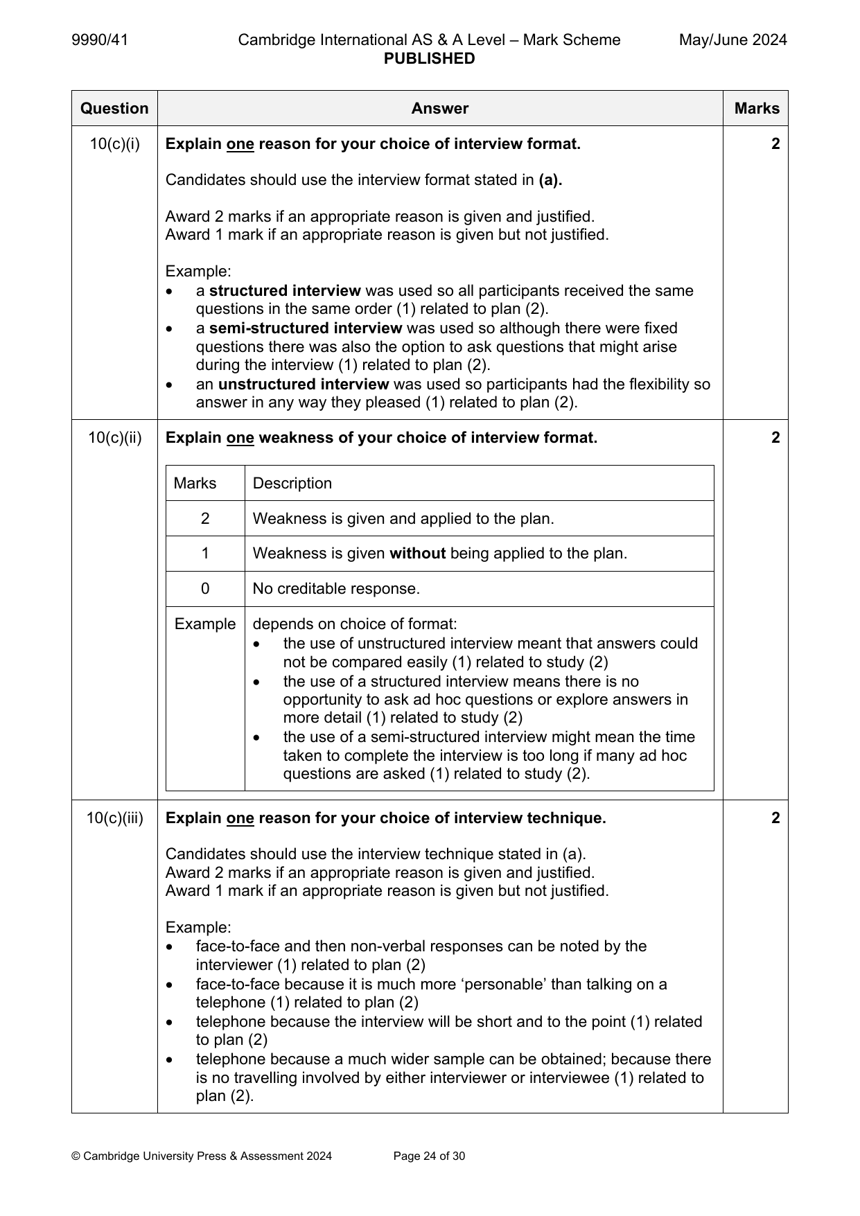 9990-2024-mj-41-q10 official mark scheme page