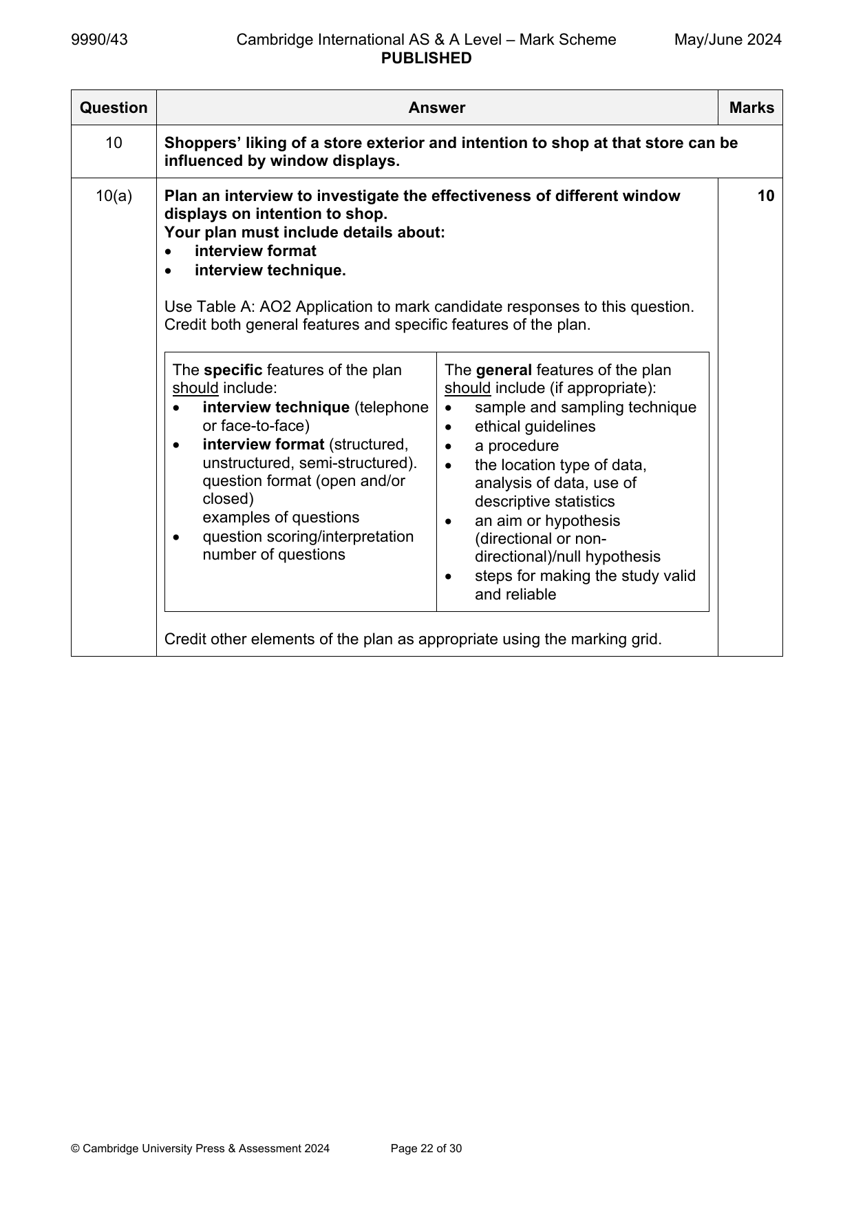9990-2024-mj-43-q10 official mark scheme page