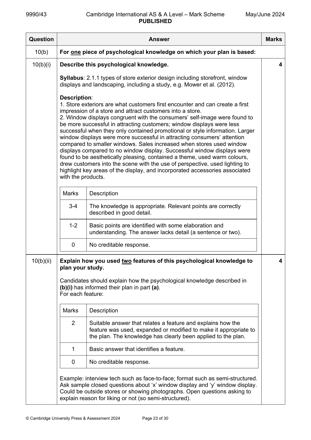 9990-2024-mj-43-q10 official mark scheme page