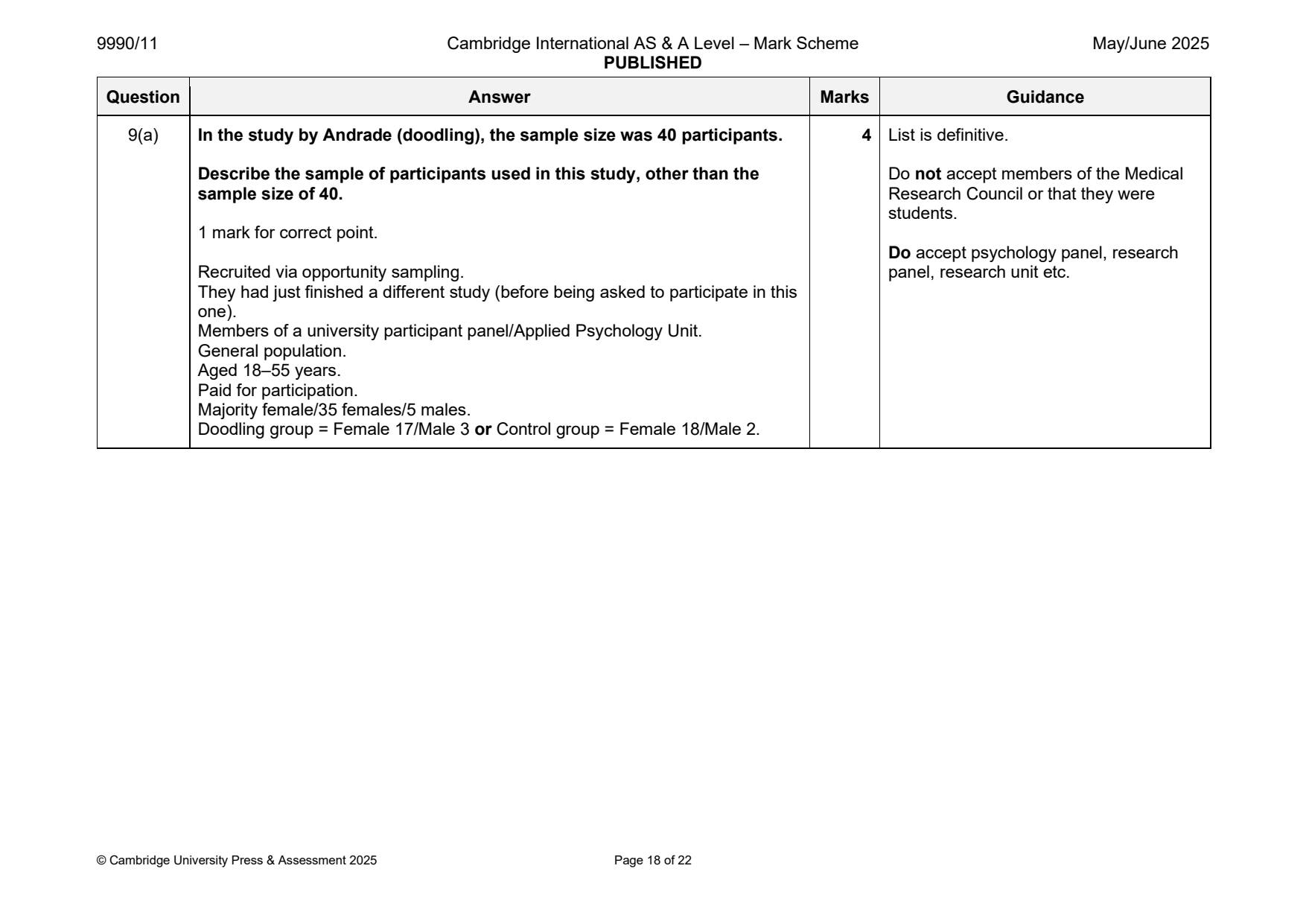 9990-2025-mj-11-q09 official mark scheme page