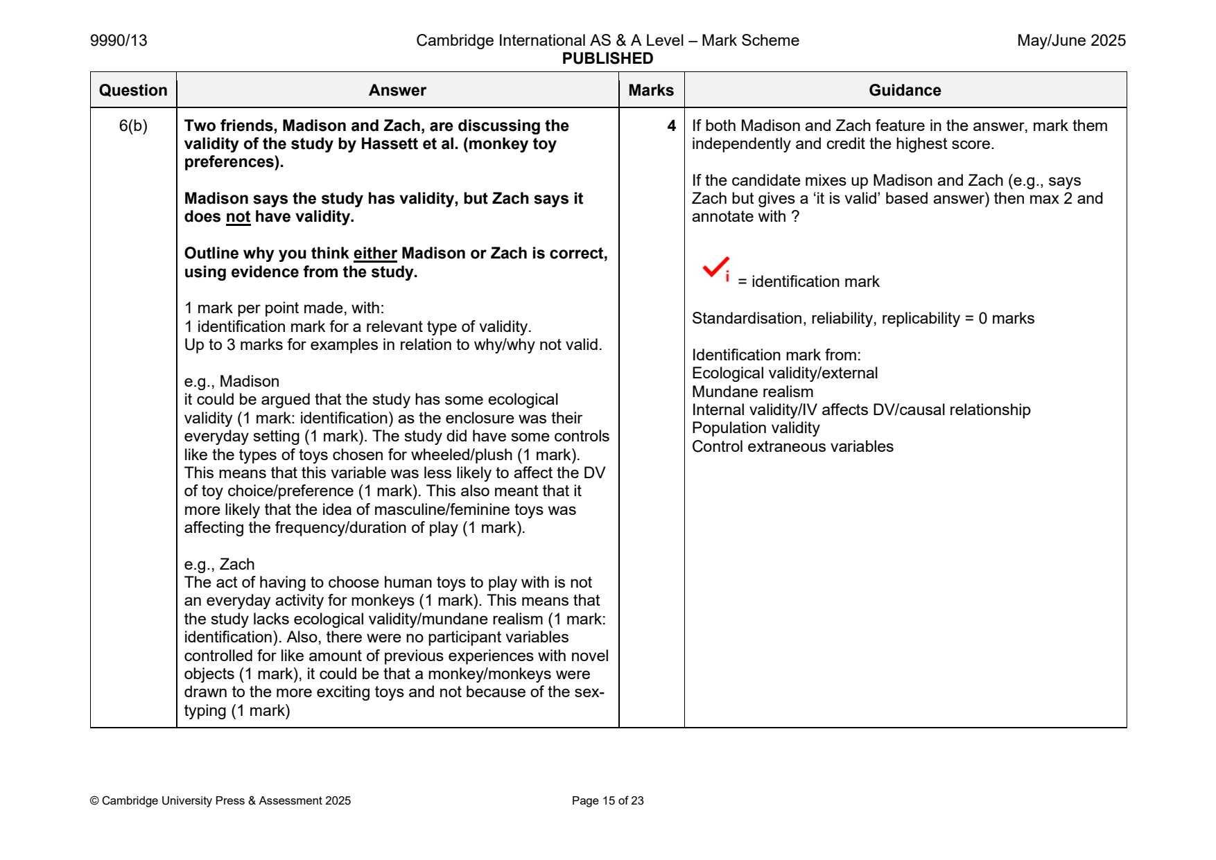 9990-2025-mj-13-q06 official mark scheme page