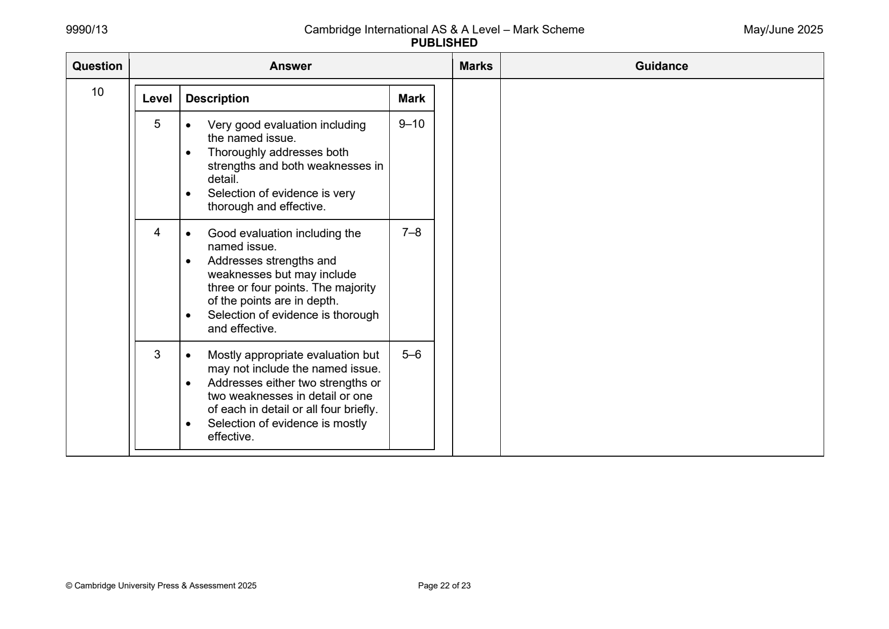 9990-2025-mj-13-q10 official mark scheme page