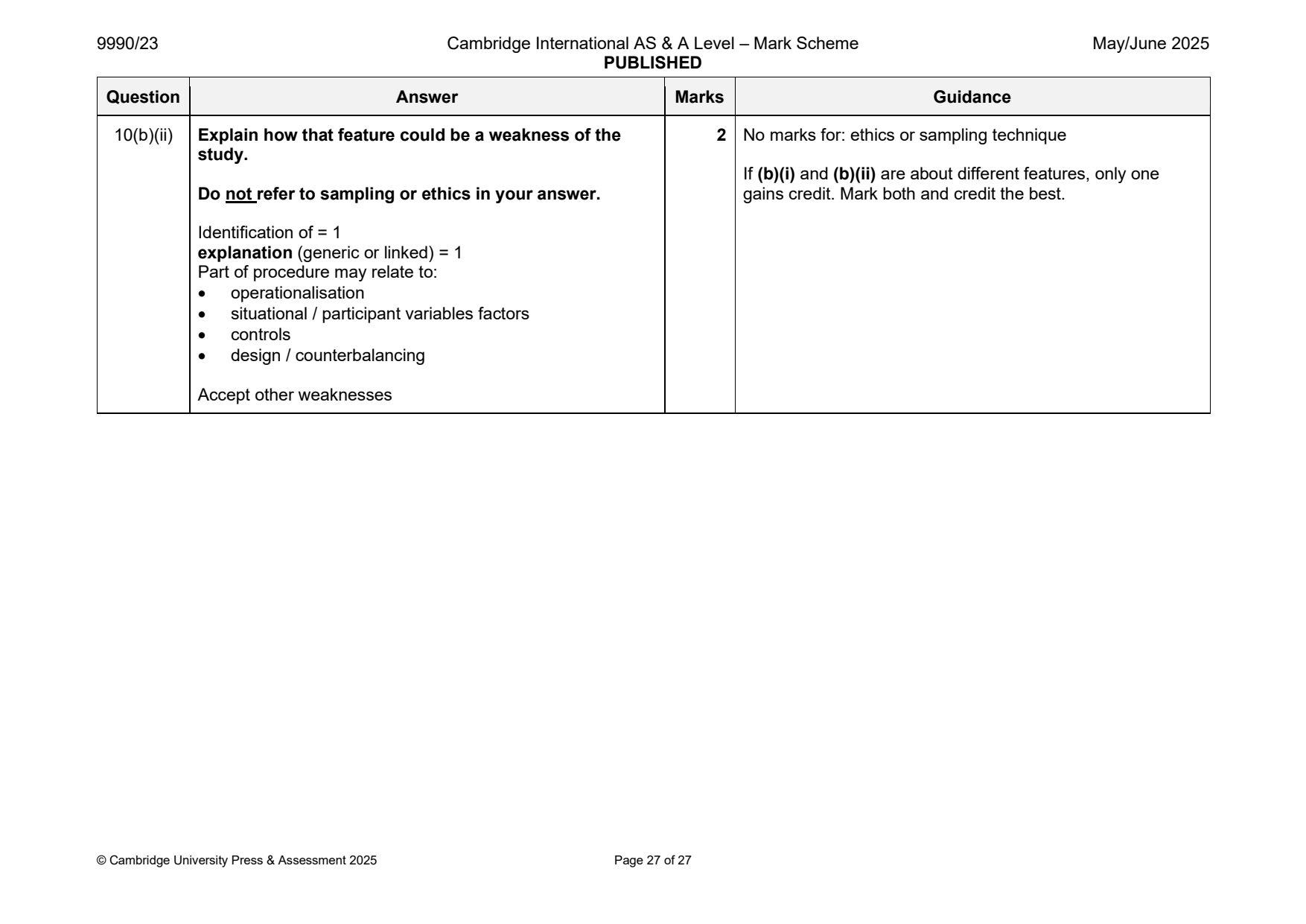 9990-2025-mj-23-q10 official mark scheme page