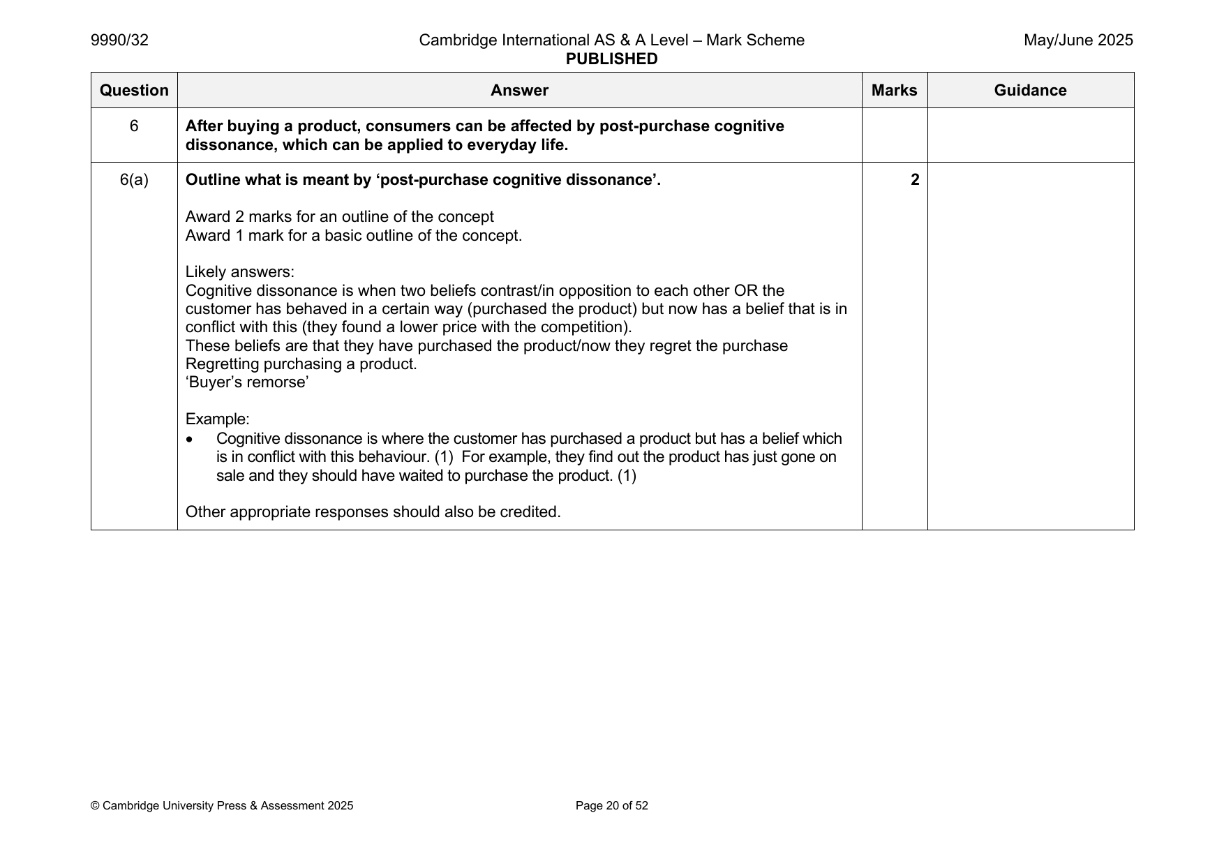 9990-2025-mj-32-q06 official mark scheme page