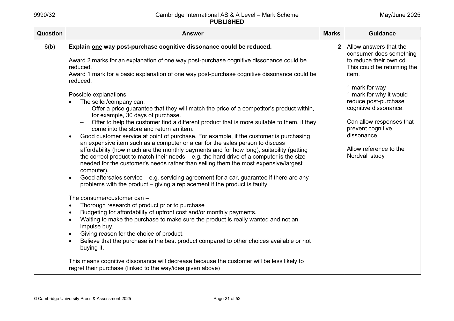 9990-2025-mj-32-q06 official mark scheme page