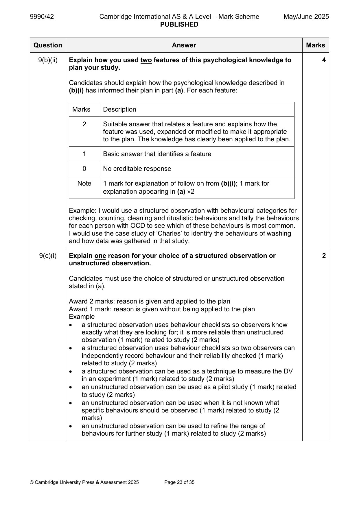 9990-2025-mj-42-q09 official mark scheme page