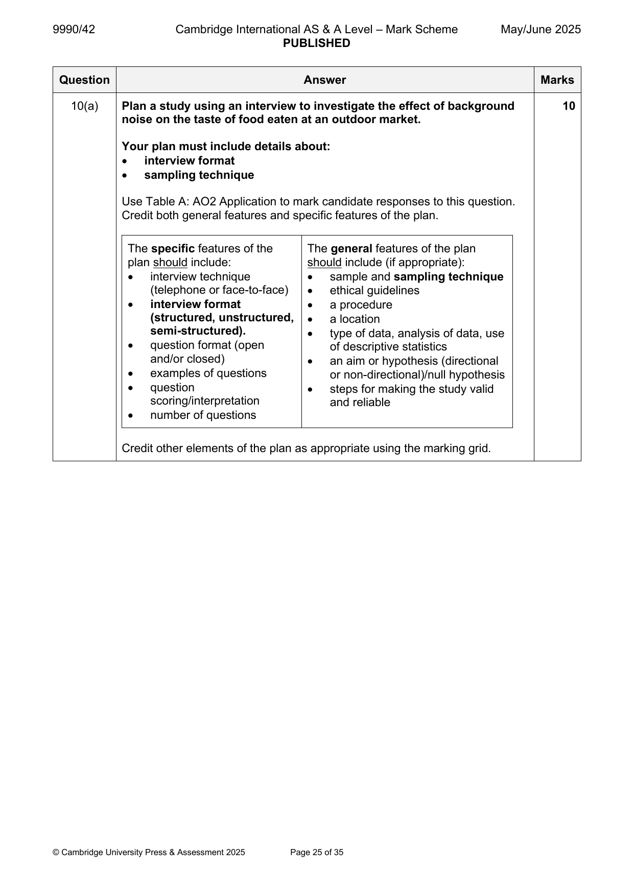 9990-2025-mj-42-q10 official mark scheme page