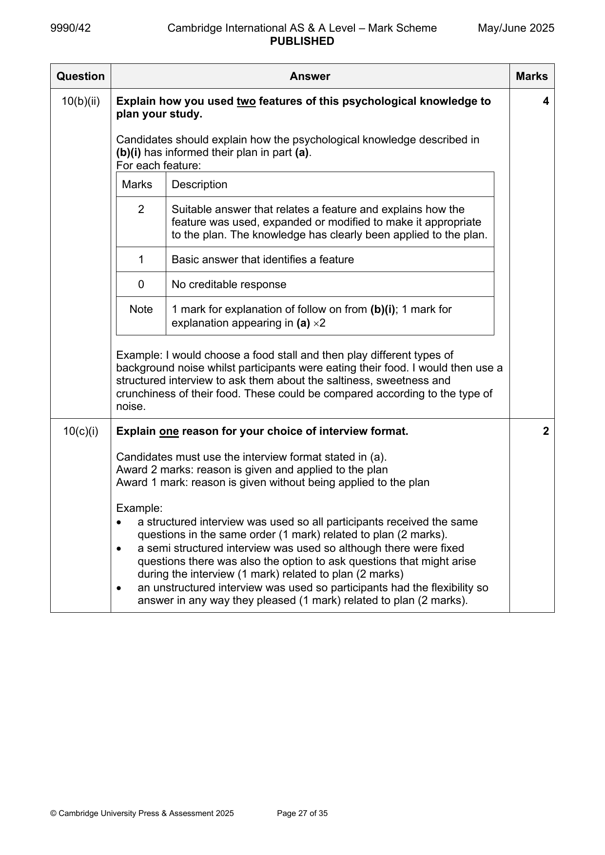 9990-2025-mj-42-q10 official mark scheme page