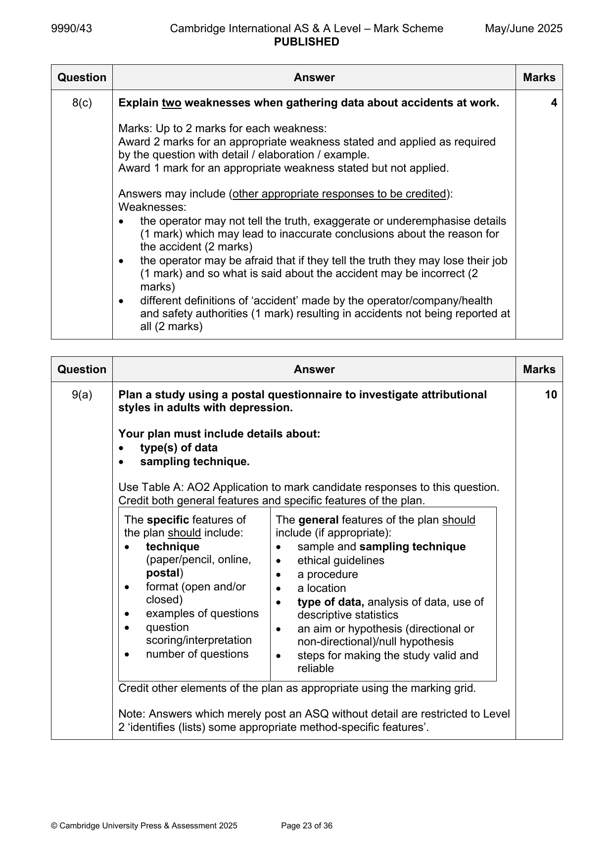 9990-2025-mj-43-q09 official mark scheme page