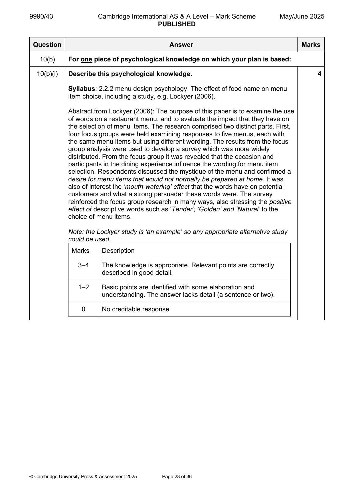 9990-2025-mj-43-q10 official mark scheme page