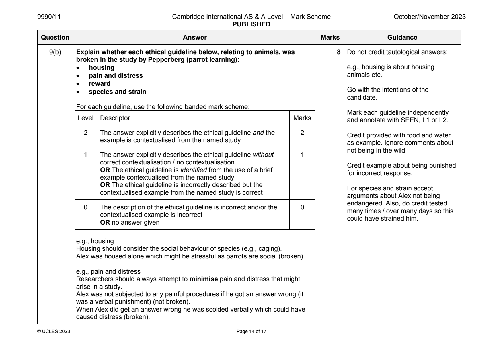 9990-2023-on-11-q09 official mark scheme page