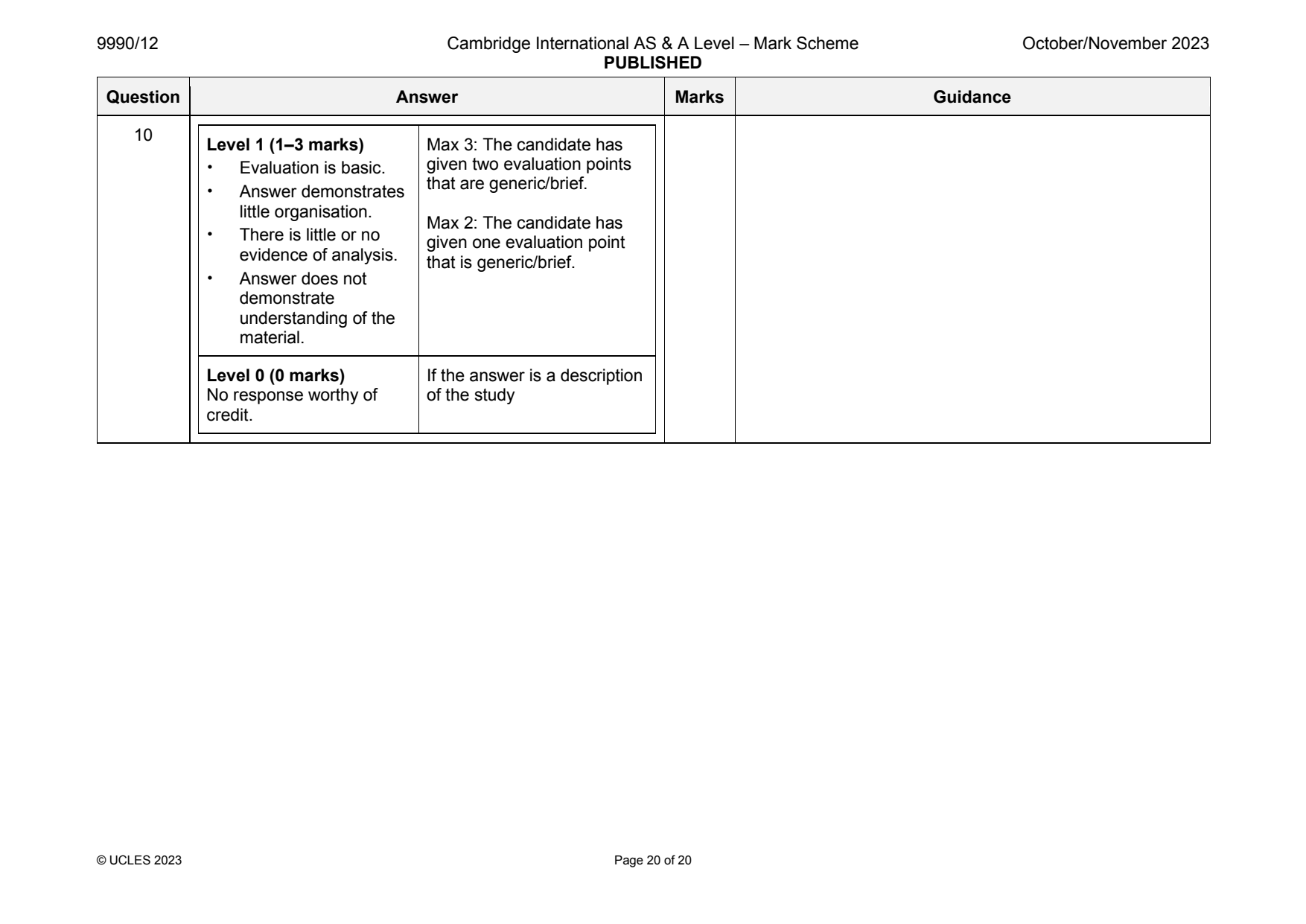 9990-2023-on-12-q10 official mark scheme page