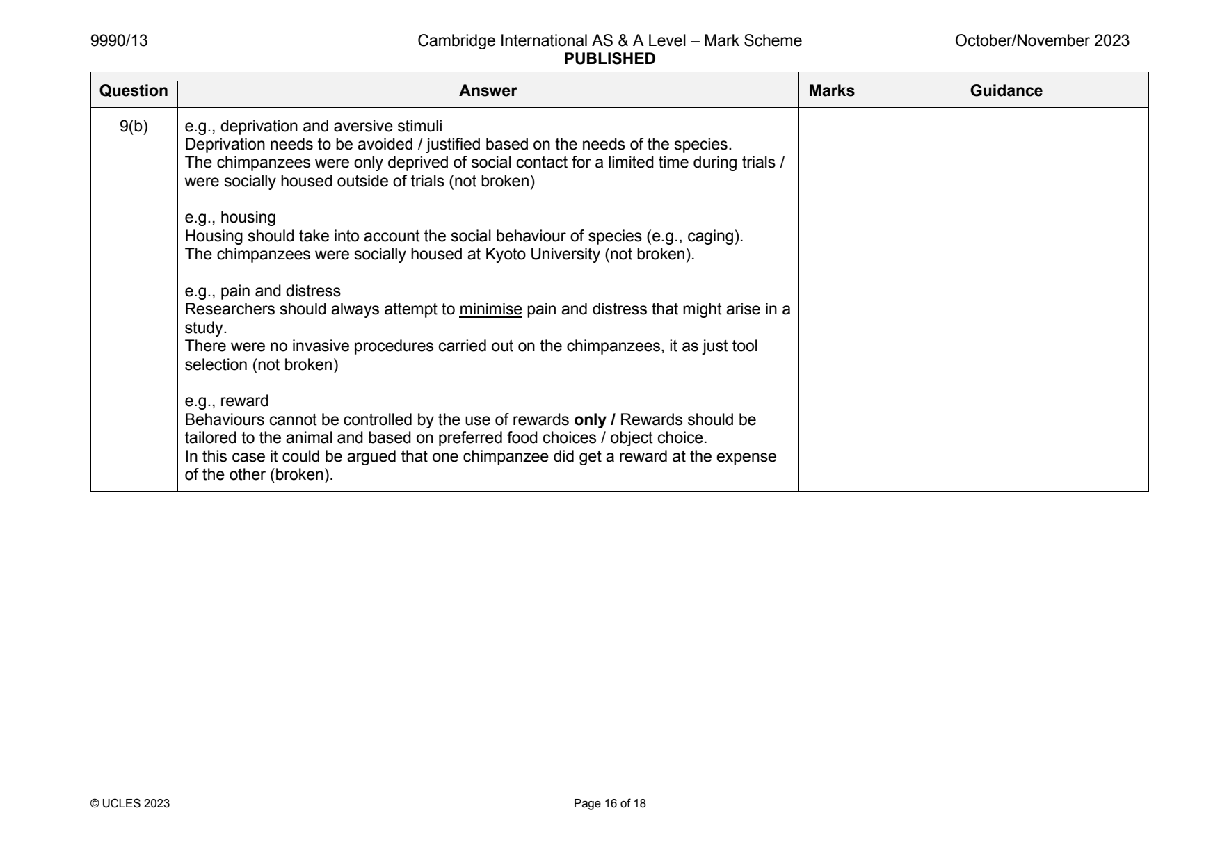9990-2023-on-13-q09 official mark scheme page