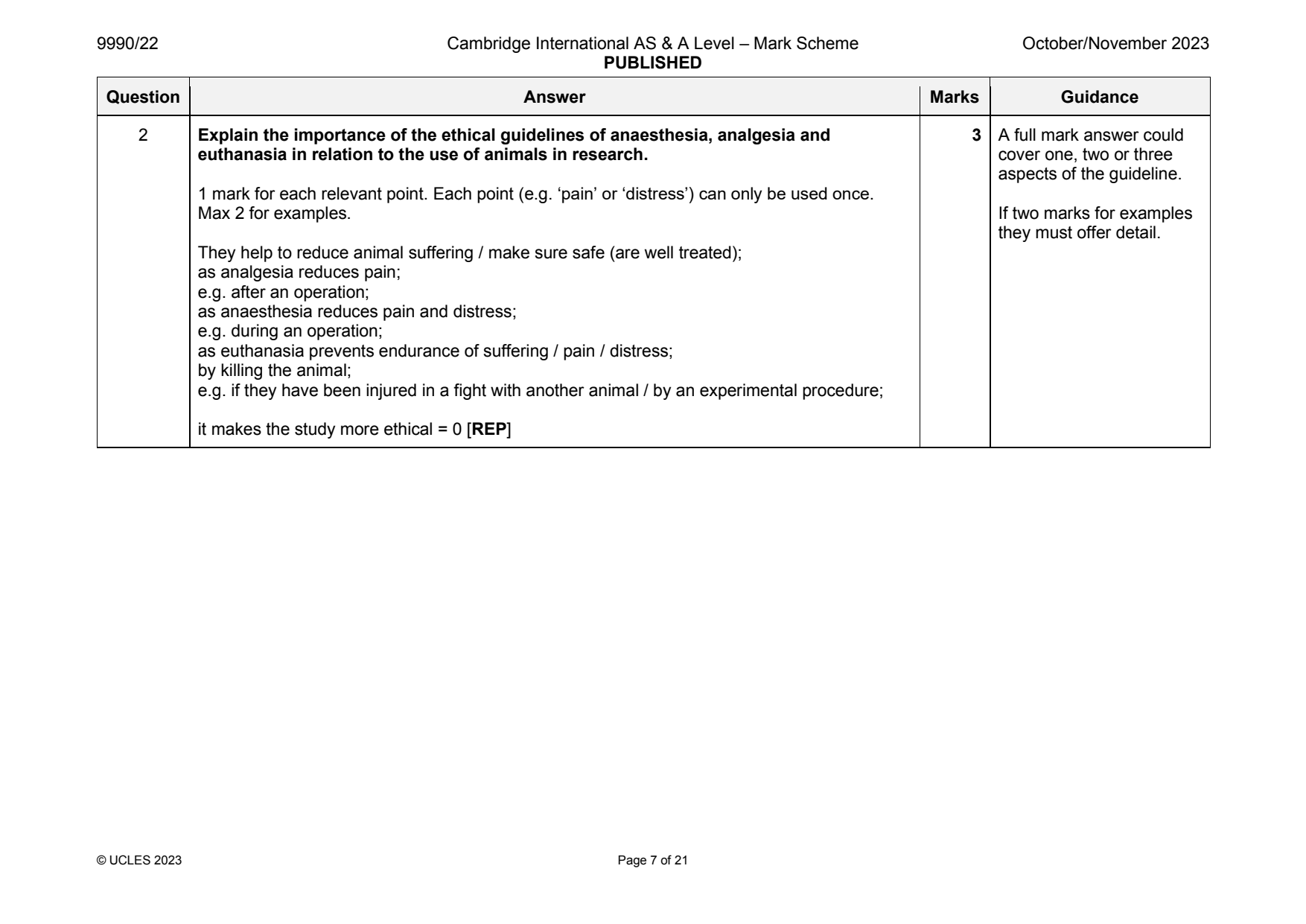 9990-2023-on-22-q02 official mark scheme page