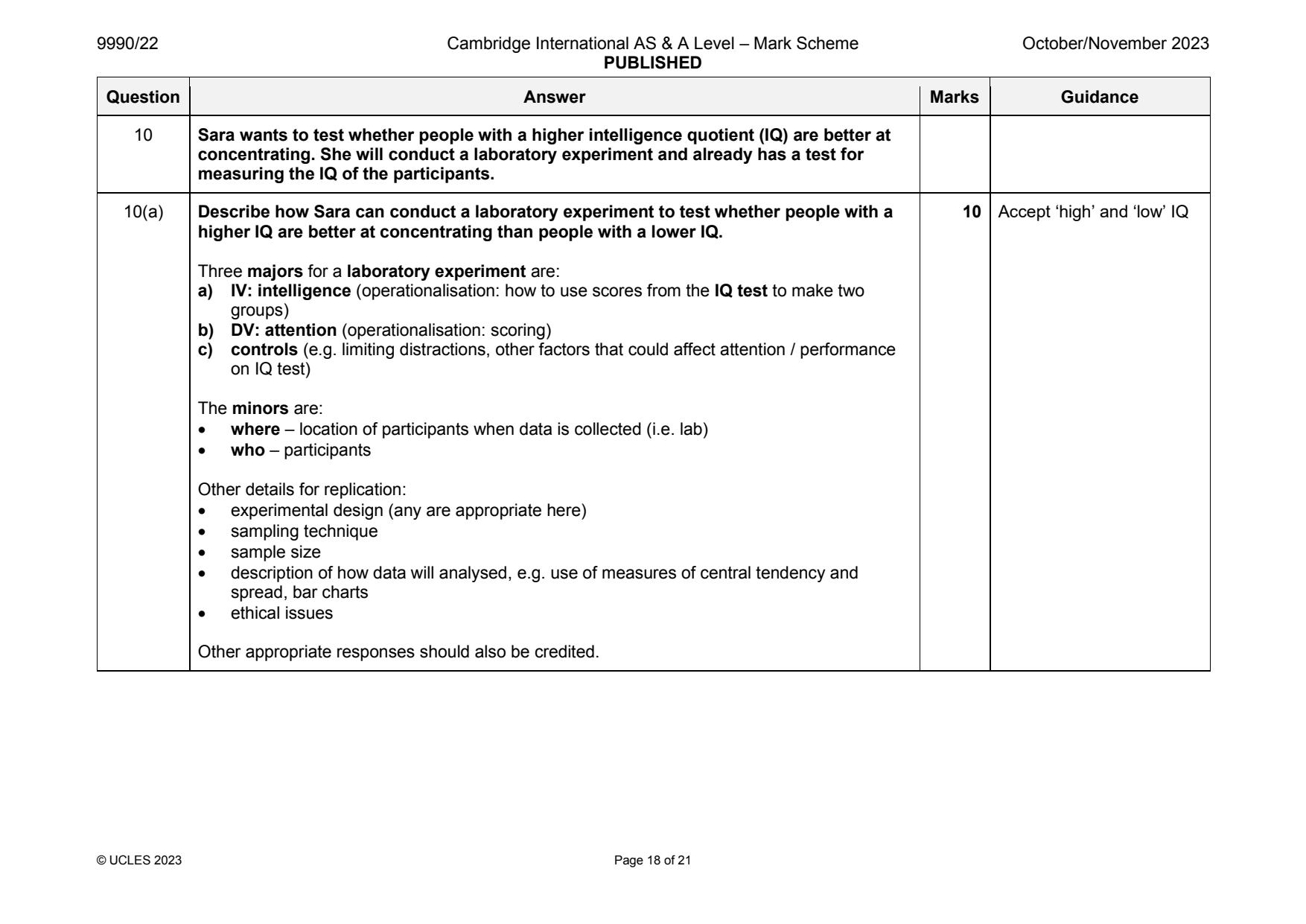 9990-2023-on-22-q10 official mark scheme page