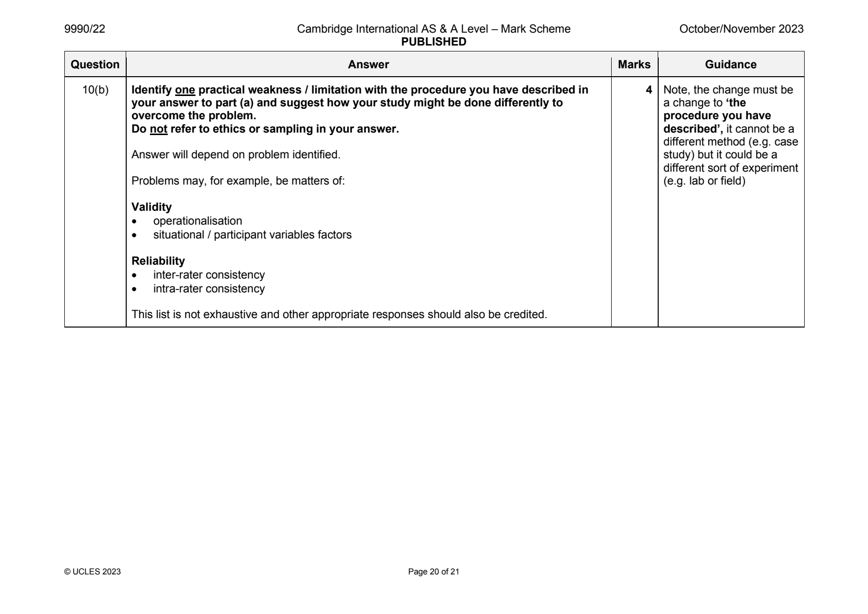 9990-2023-on-22-q10 official mark scheme page