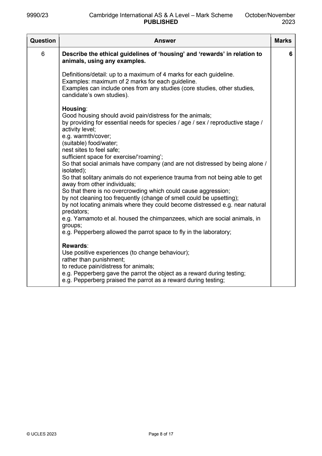 9990-2023-on-23-q06 official mark scheme page