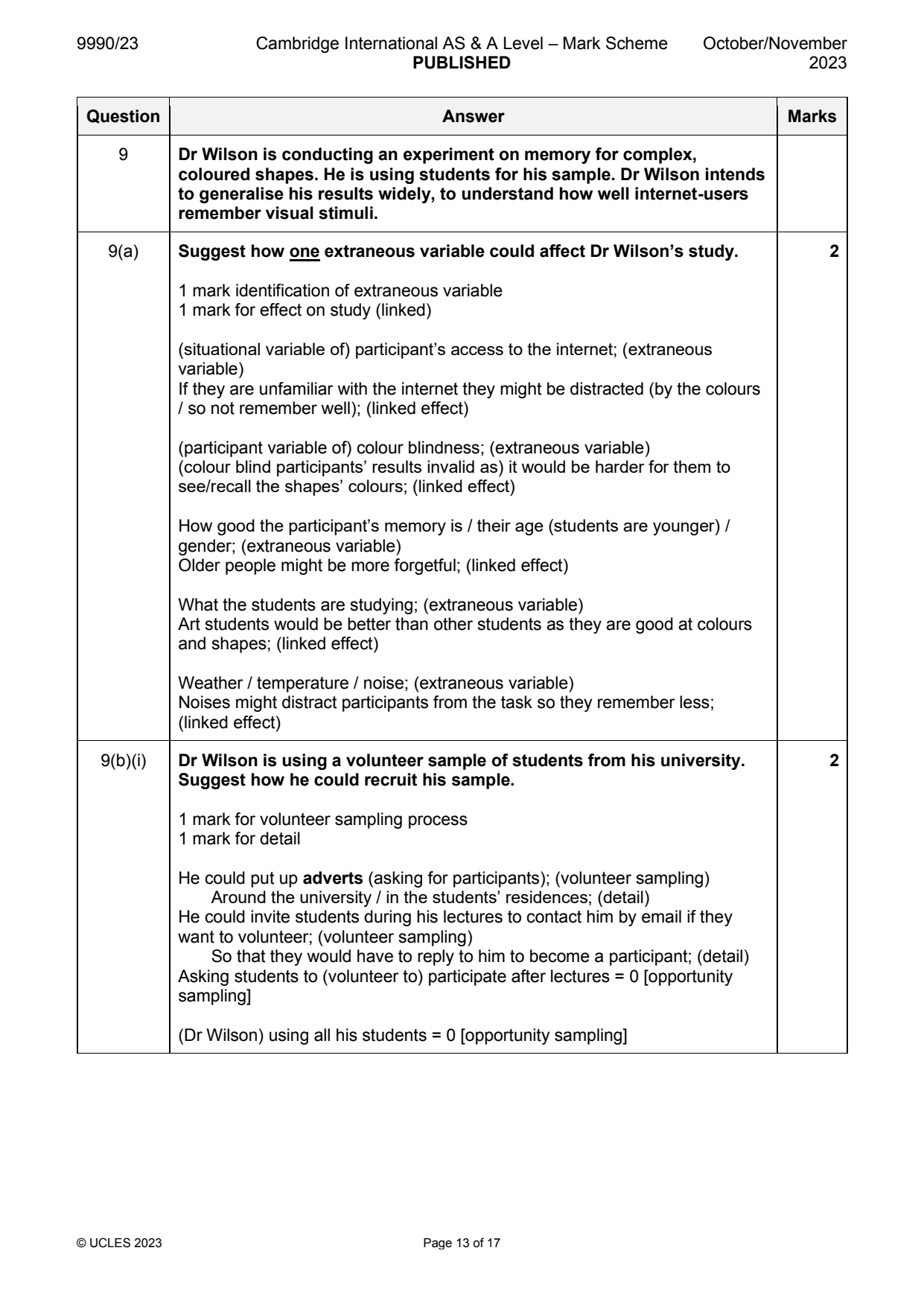 9990-2023-on-23-q09 official mark scheme page