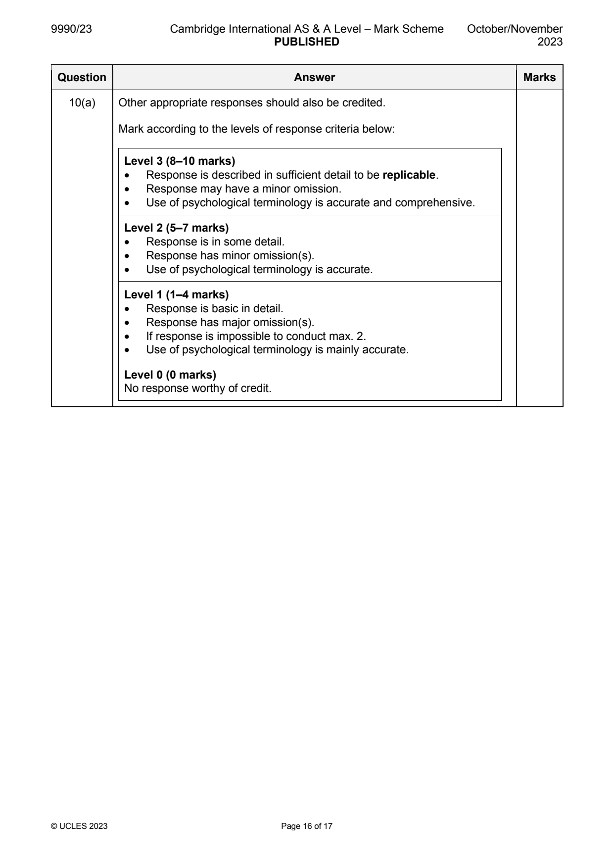 9990-2023-on-23-q10 official mark scheme page