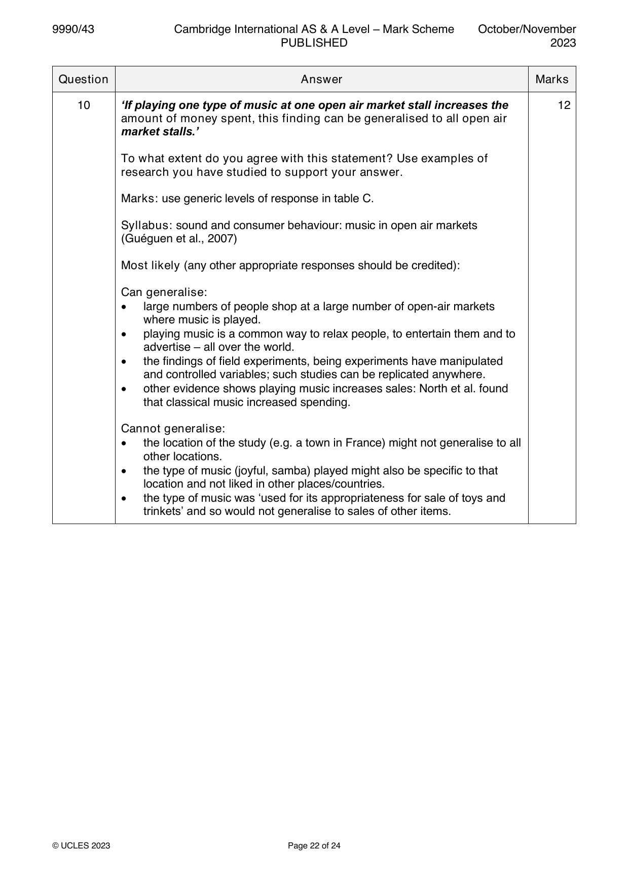 9990-2023-on-43-q10 official mark scheme page