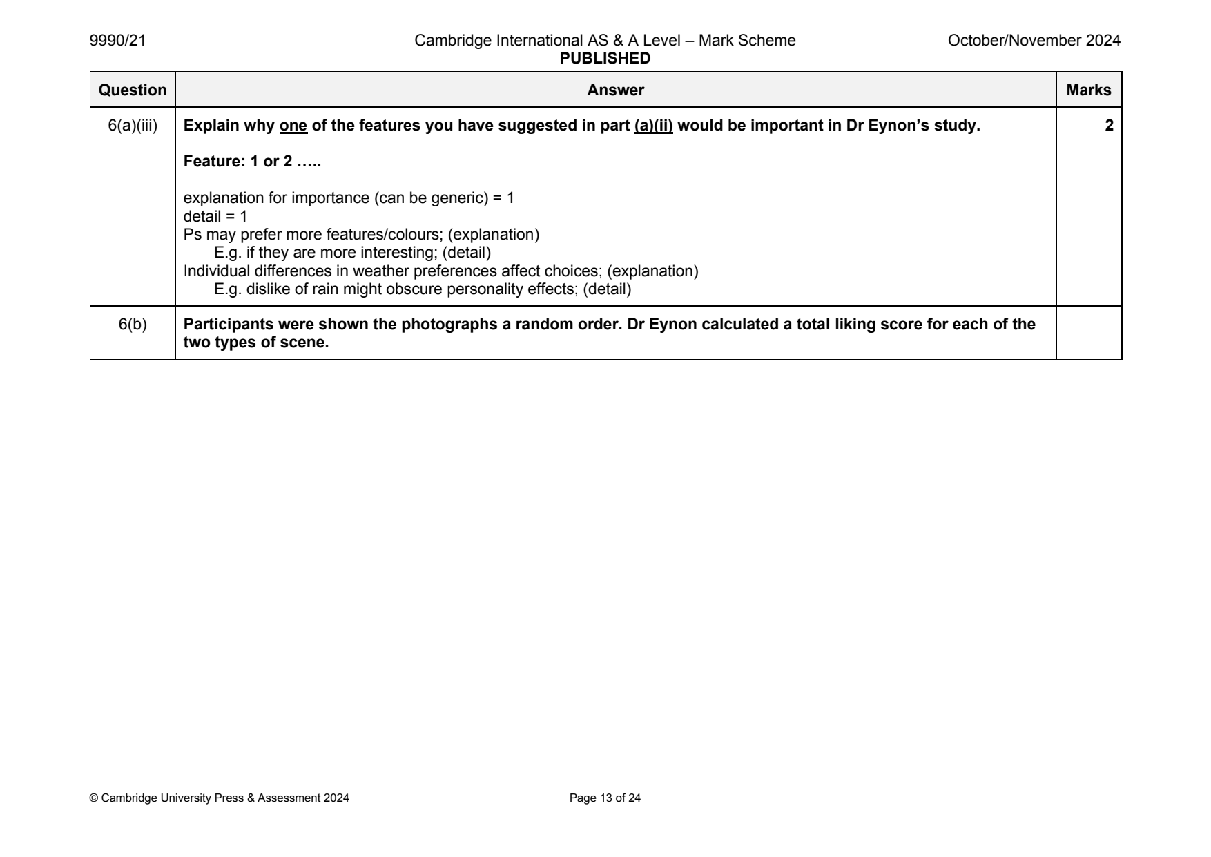 9990-2024-on-21-q06 official mark scheme page