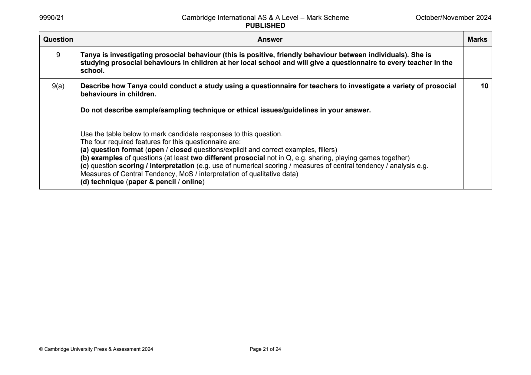 9990-2024-on-21-q09 official mark scheme page