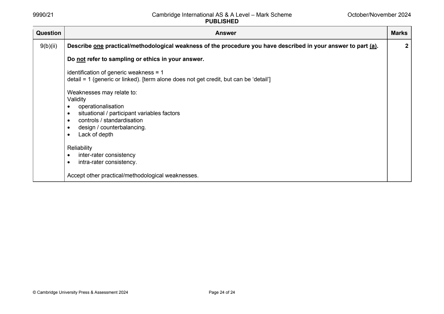 9990-2024-on-21-q09 official mark scheme page