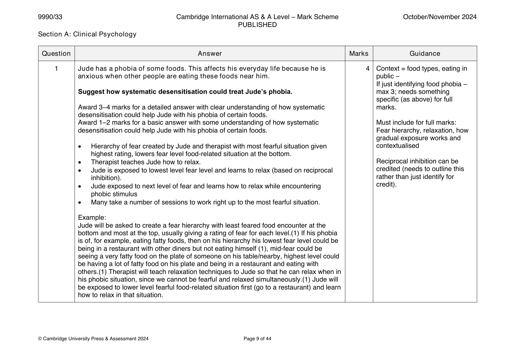 9990-2024-on-33-q01 official mark scheme page