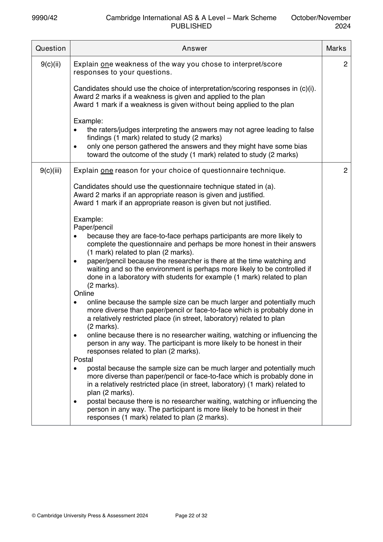 9990-2024-on-42-q09 official mark scheme page