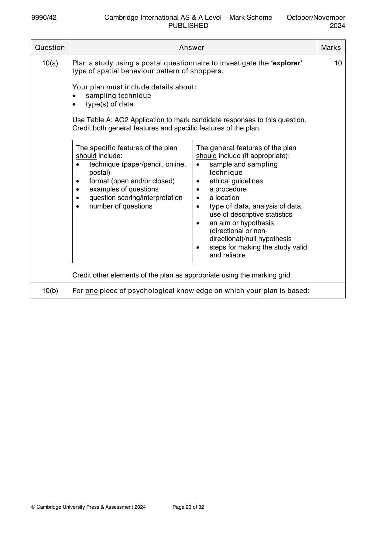 9990-2024-on-42-q10 official mark scheme page