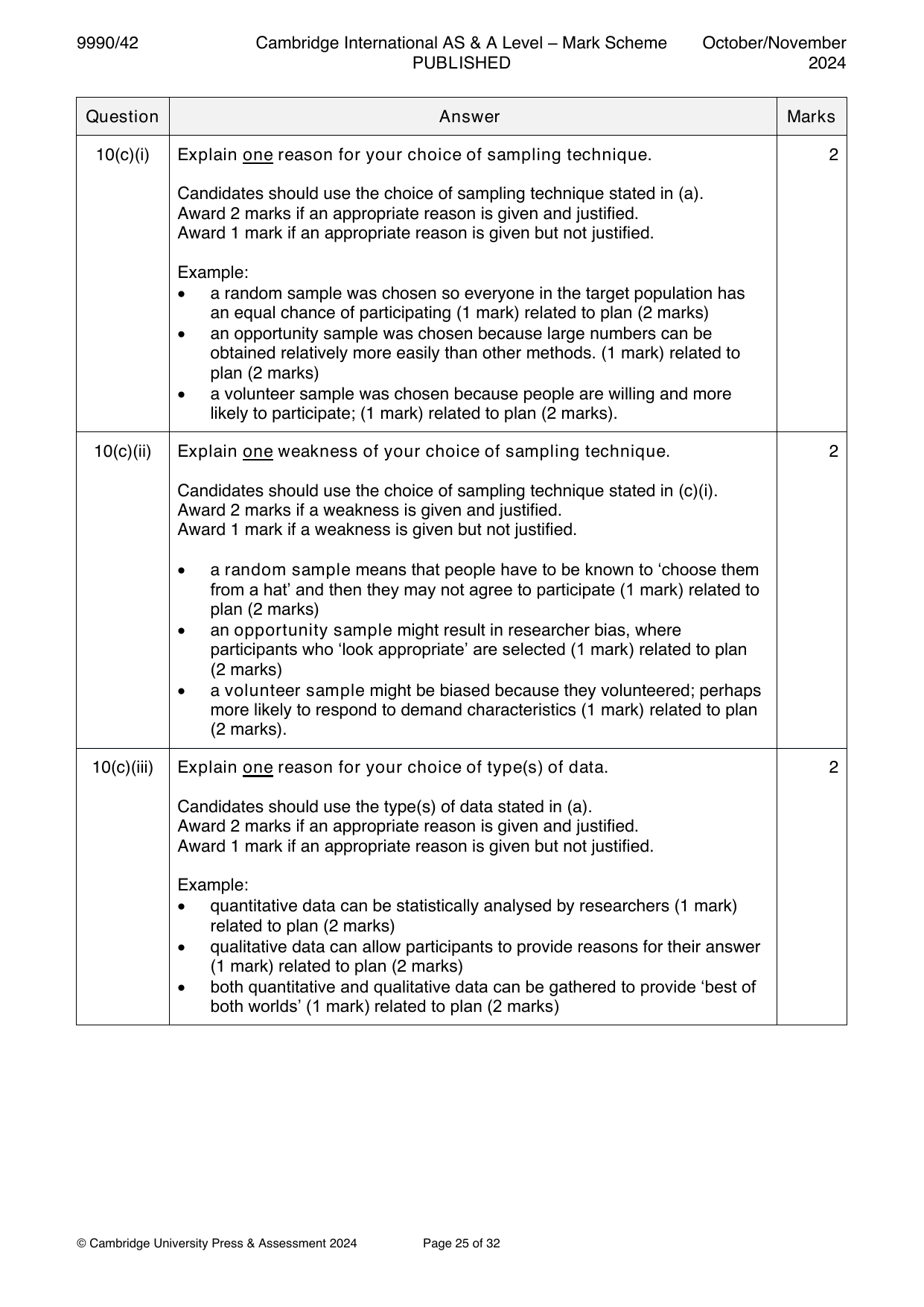 9990-2024-on-42-q10 official mark scheme page