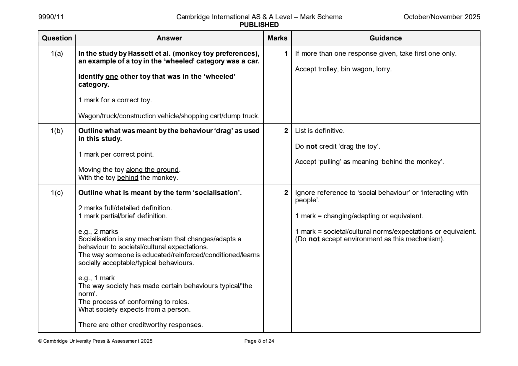 9990-2025-on-11-q01 official mark scheme page