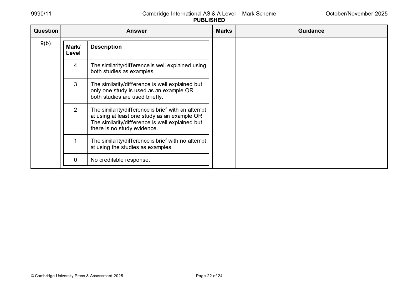 9990-2025-on-11-q09 official mark scheme page