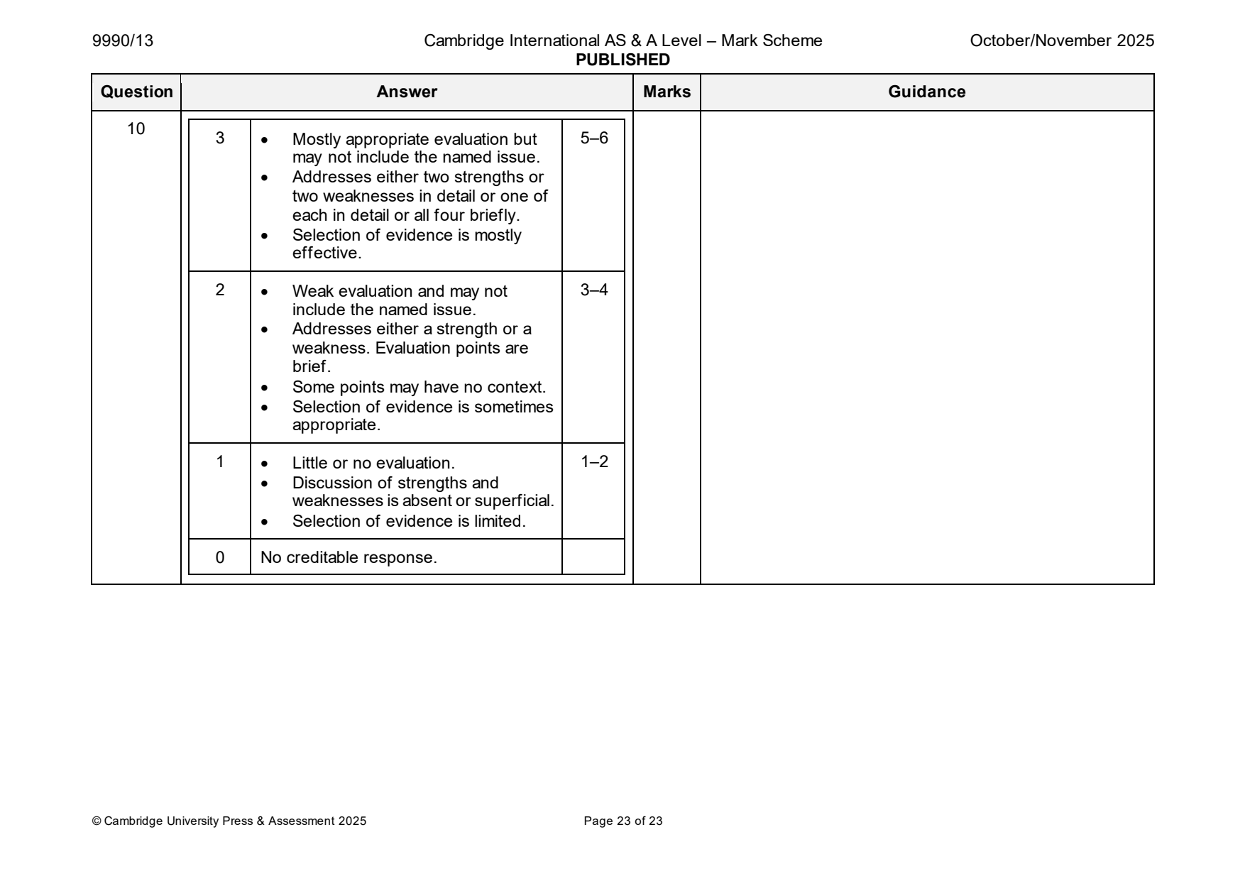 9990-2025-on-13-q10 official mark scheme page