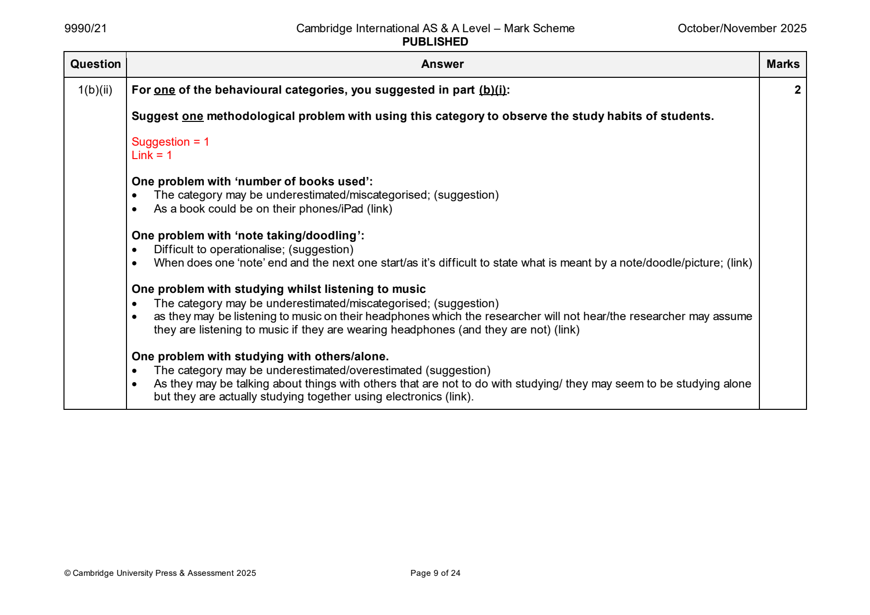 9990-2025-on-21-q01 official mark scheme page