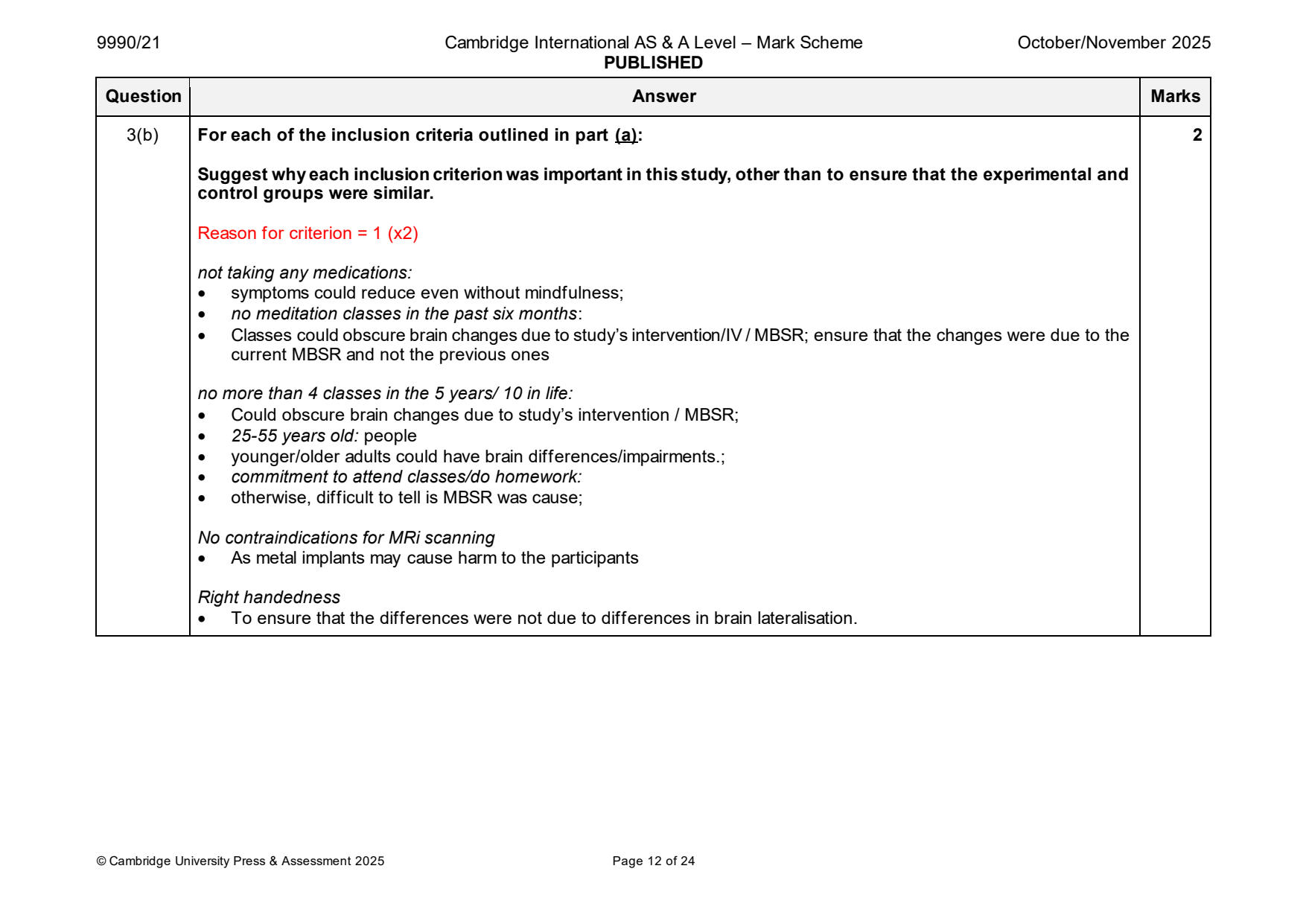 9990-2025-on-21-q03 official mark scheme page