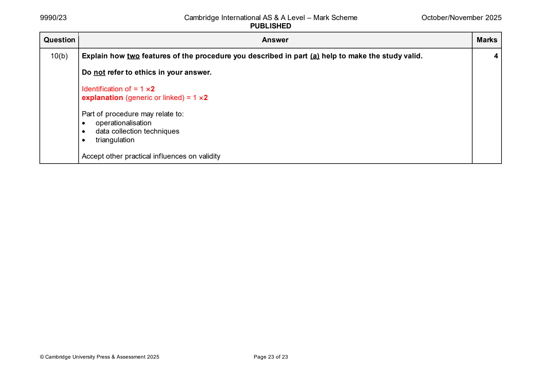 9990-2025-on-23-q10 official mark scheme page