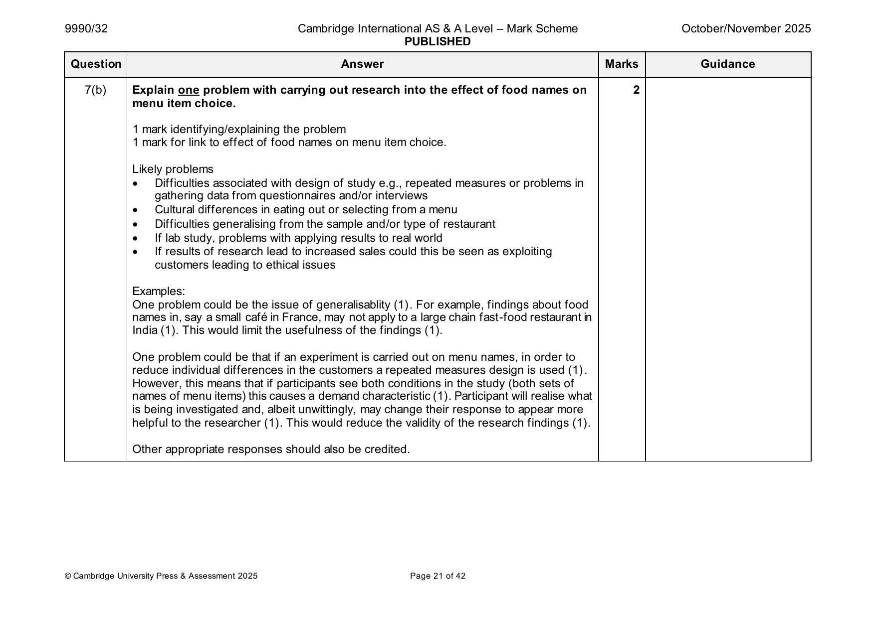 9990-2025-on-32-q07 official mark scheme page