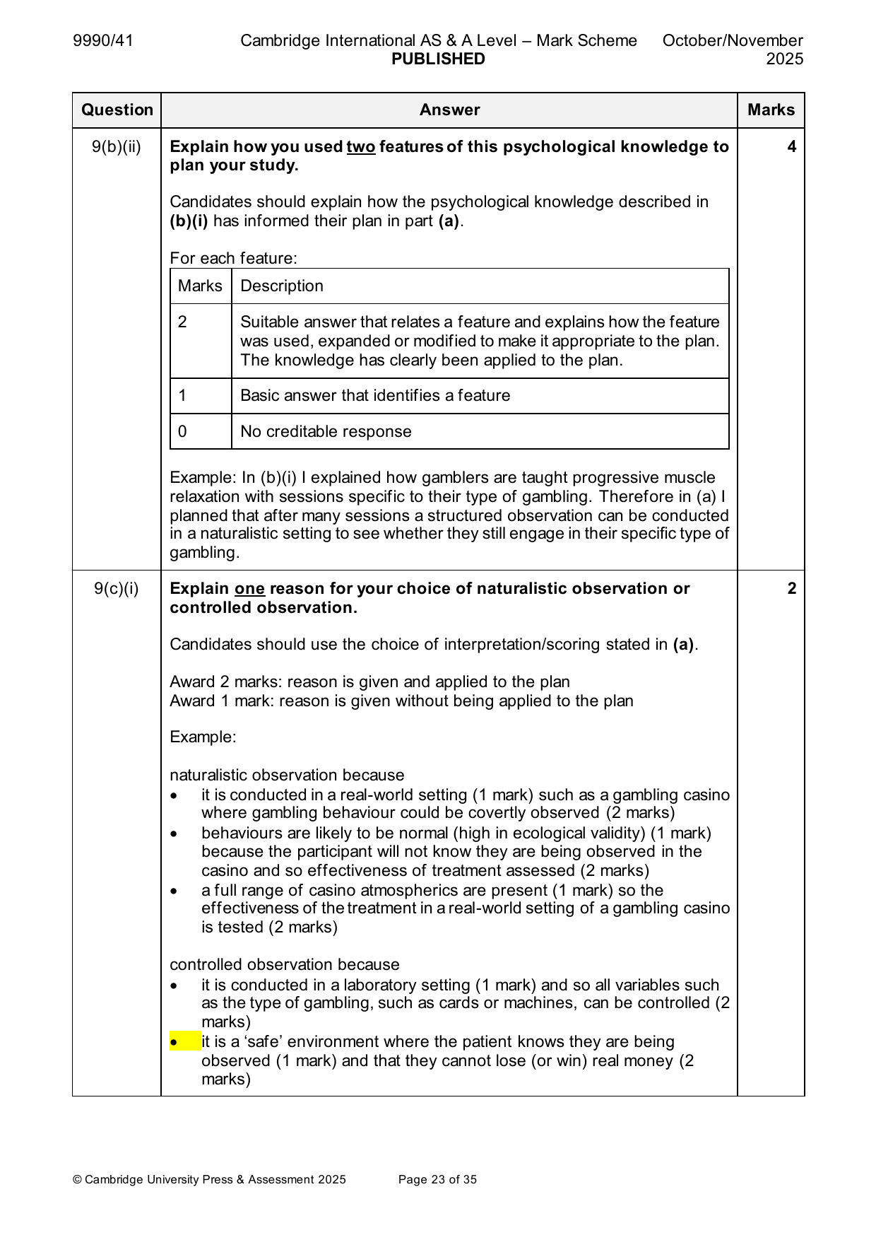 9990-2025-on-41-q09 official mark scheme page