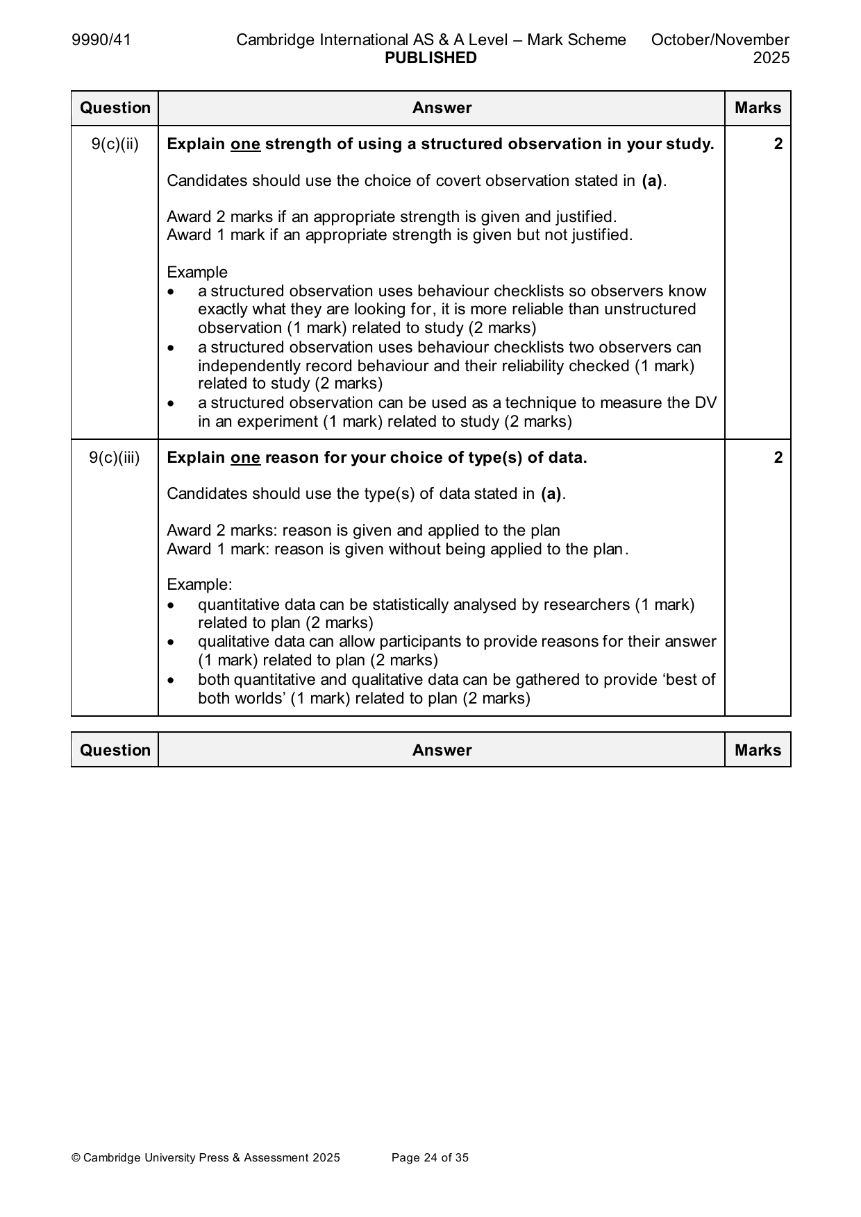 9990-2025-on-41-q09 official mark scheme page