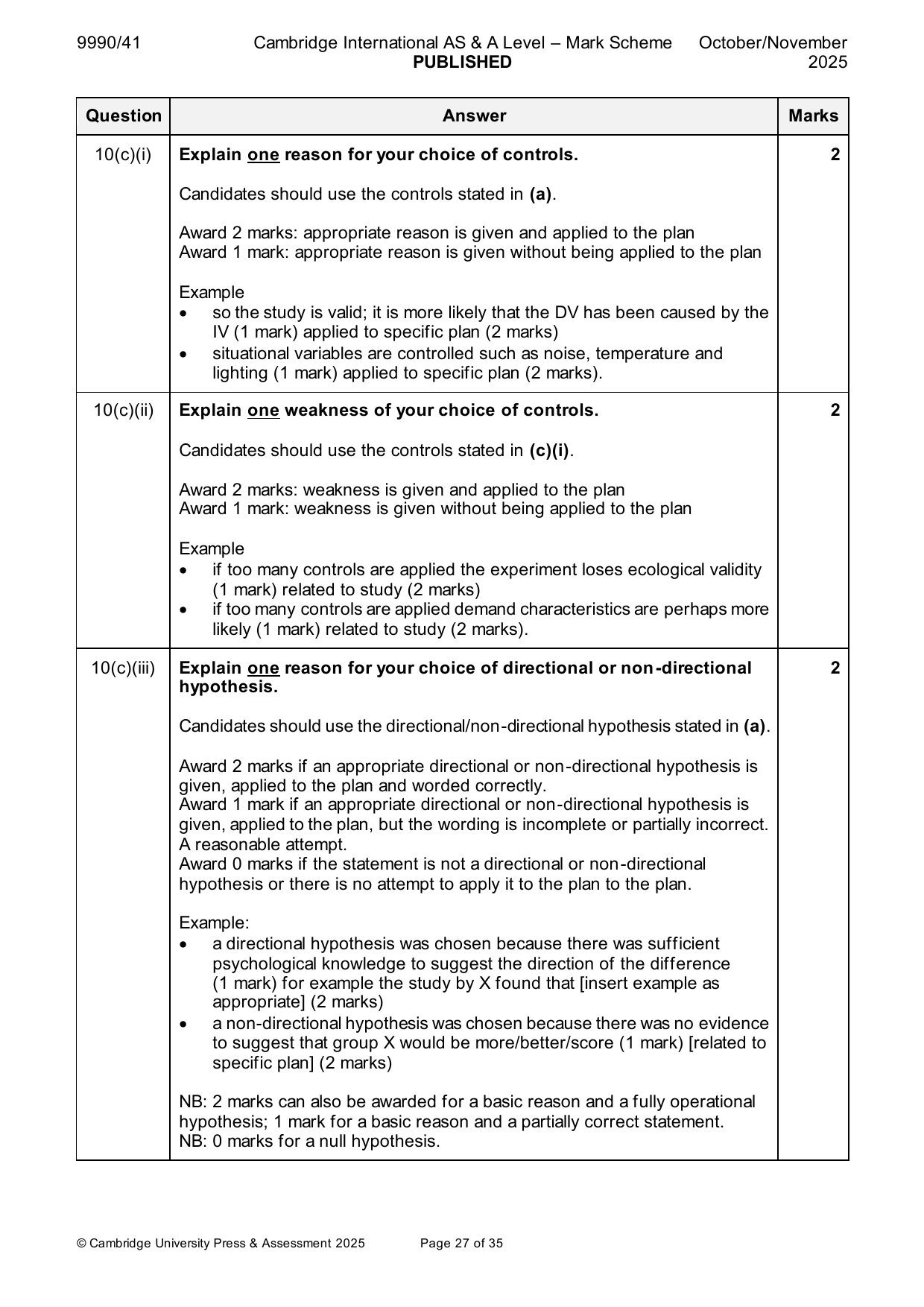 9990-2025-on-41-q10 official mark scheme page