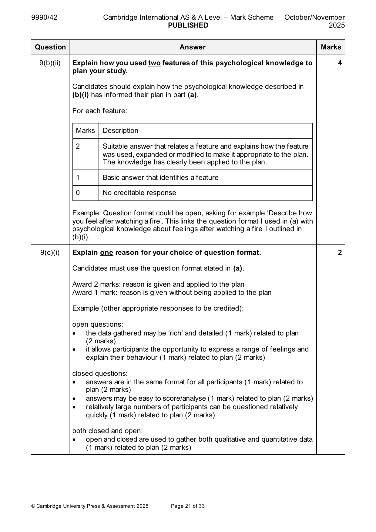 9990-2025-on-42-q09 official mark scheme page
