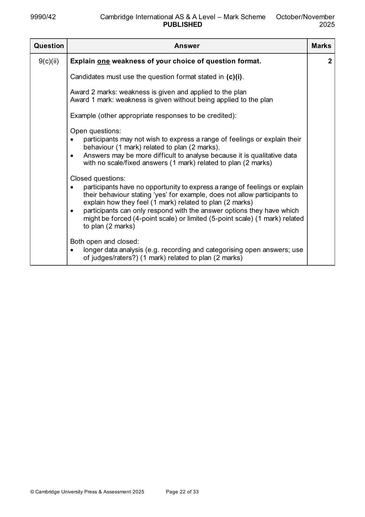 9990-2025-on-42-q09 official mark scheme page