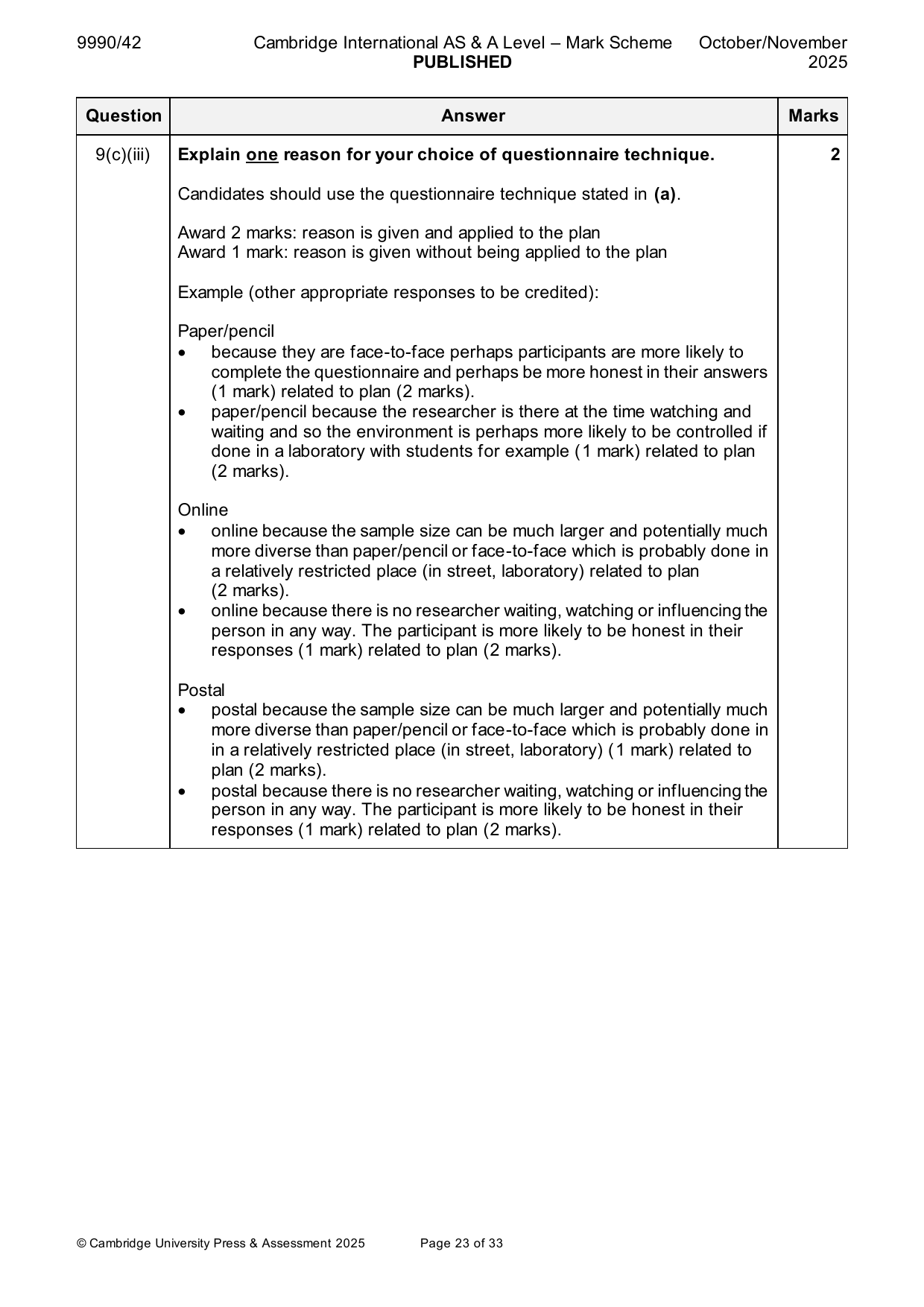 9990-2025-on-42-q09 official mark scheme page